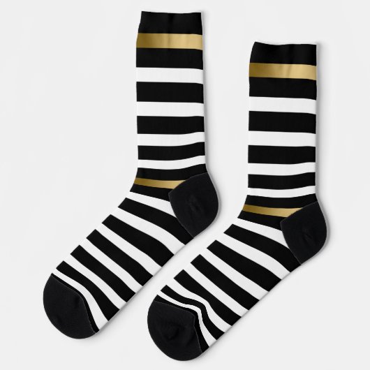 Gold und schwarze Streifen Socken (Linkes Detail)