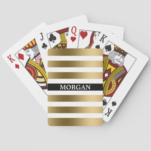 Gold und schwarze Streifen Spielkarten (Rückseite)