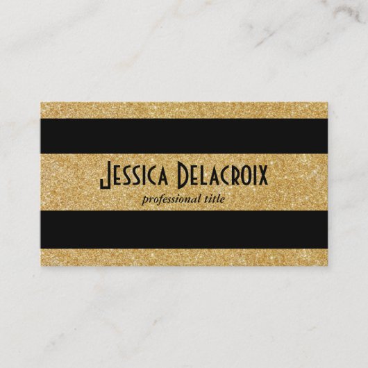 Gold und schwarze Streifen Visitenkarte (Vorderseite)