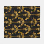Gold und schwarze Tapeten mit Blumenmuster Fleecedecke (Vorderseite (Horizontal))