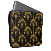Gold und schwarze Tapeten mit Blumenmuster Laptopschutzhülle (Vorne Rechts)