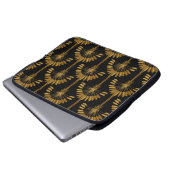 Gold und schwarze Tapeten mit Blumenmuster Laptopschutzhülle (Vorne Knopf)