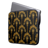 Gold und schwarze Tapeten mit Blumenmuster Laptopschutzhülle (Vorderseite Links)