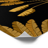 Gold und schwarze Tapeten mit Blumenmuster Poster (Ecke)