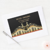 Gold und schwarze Tastatur und klangliche Klemme Rechteckiger Aufkleber (Umschlag)