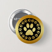 GOLD UND SCHWARZE TATZEN-DRUCKE BUTTON (Vorne & Hinten)