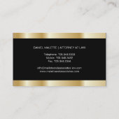 Gold und schwarze Visitenkarten Visitenkarte (Rückseite)