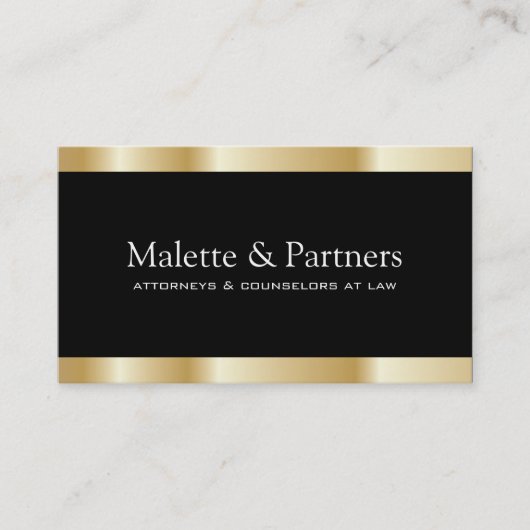 Gold und schwarze Visitenkarten Visitenkarte (Vorderseite)