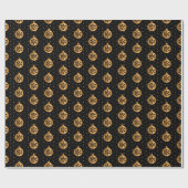 Gold und Schwarze Weihnachtsschmuck Geschenkpapier (Flach)