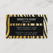 Gold- und schwarze Zebrastreifen Visitenkarte (Rückseite)
