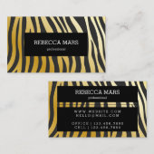 Gold- und schwarze Zebrastreifen Visitenkarte (Vorne/Hinten)