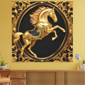 Gold und schwarze Zierrahmen Leinwanddruck (Insitu (Wohnzimmer))