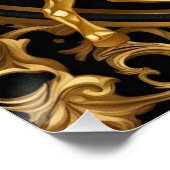Gold und schwarze Zierrahmen Poster (Ecke)