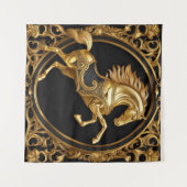 Gold und schwarze Zierrahmen Wandteppich (Vorderseite (Horizontal))