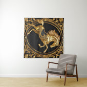 Gold und schwarze Zierrahmen Wandteppich (Beispiel (Horizontal))