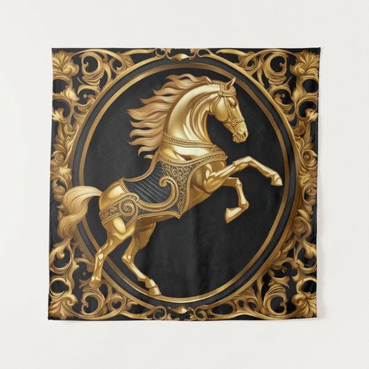 Gold und schwarze Zierrahmen Wandteppich (Vorderseite)