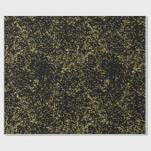 Gold und schwarzer Confetti Geschenkpapier (Flach)