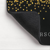 Gold und schwarzer Confetti Mousepad (Ecke)