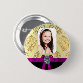 Gold und schwarzer Damast Button (Vorne & Hinten)
