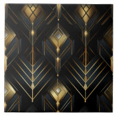 Gold und Schwarzer Deko, Chiaroscuro, isometrisch Fliese (Vorderseite)