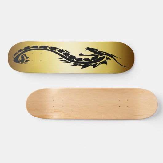 GOLD UND SCHWARZER DRACHE-ENTWURF SKATEBOARD (Horizontal)