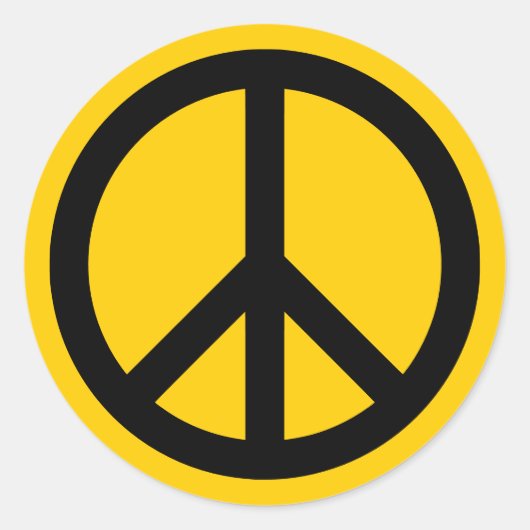 Gold und Schwarzer Frieden Runder Aufkleber (Vorderseite)