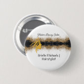 Gold- und schwarzer Friseursalon Button (Vorne & Hinten)