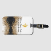 Gold- und schwarzer Friseursalon Gepäckanhänger (Vorderseite (Horizontal))