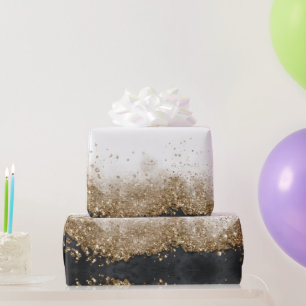 Gold- und schwarzer Friseursalon Geschenkpapier