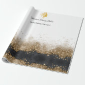 Gold- und schwarzer Friseursalon Geschenkpapier (Ungerollt)