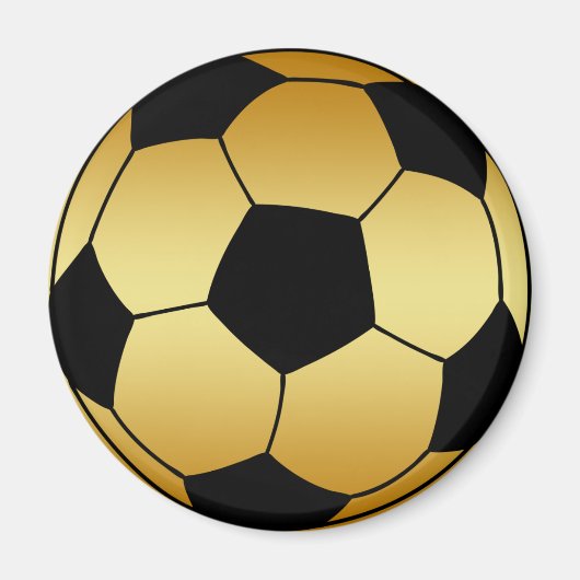GOLD UND SCHWARZER FUSSBALL MAGNET (Vorne)