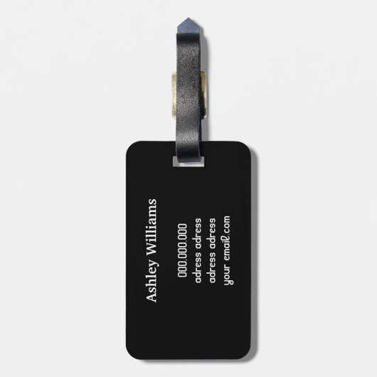 Gold und schwarzer Marmor Gepäckanhänger (Rückseite vertikal)