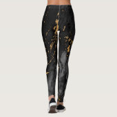 Gold und schwarzer Marmor Leggings (Rückseite)