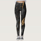 Gold und schwarzer Marmor Leggings (Vorderseite)