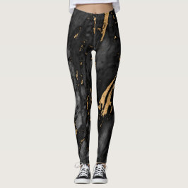 Gold und schwarzer Marmor Leggings