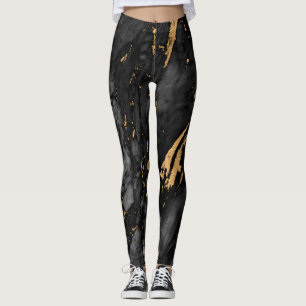 Gold und schwarzer Marmor Leggings