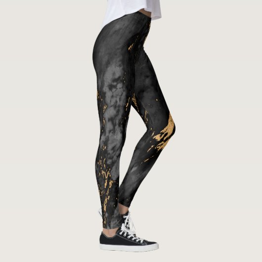 Gold und schwarzer Marmor Leggings (Rechts)