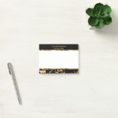 Gold und schwarzer Marmor Post-it Klebezettel (Büro)