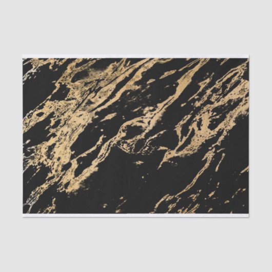 Gold und schwarzer Marmor Seidenpapier (Vorderseite)