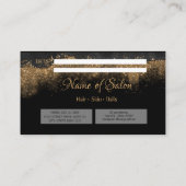 Gold und schwarzer Salon Terminkarte (Rückseite)