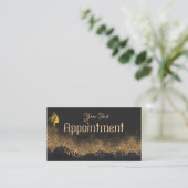 Gold und schwarzer Salon Terminkarte (Stehend Vorderseite)