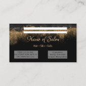 Gold und schwarzer Salon Terminkarte (Rückseite)