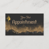 Gold und schwarzer Salon Terminkarte (Vorderseite)