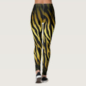 Gold und schwarzer Tierpelz drucken, Leggings (Rückseite)