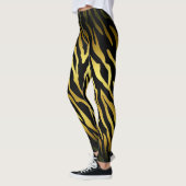 Gold und schwarzer Tierpelz drucken, Leggings (Links)