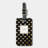 Gold und schwarzer Tupfen-Gepäckanhänger Gepäckanhänger (Vorderseite vertikal)