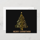 Gold und Schwarzer Weihnachtsbaum Postkarte (Vorne/Hinten)
