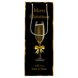 Gold und schwarzes Champagne-Glas Geschenktüte Für Weinflaschen