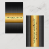 Gold und schwarzes Edelstahl-Metall Visitenkarte (Vorne/Hinten)