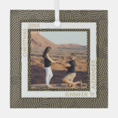 Gold und Schwarzes Foto Ornament Aus Glas (Vorderseite)